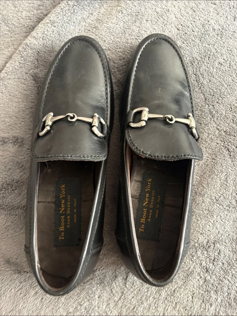 To Boot Black Leather Horsebit Loafers